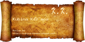 Kubina Kámea névjegykártya
